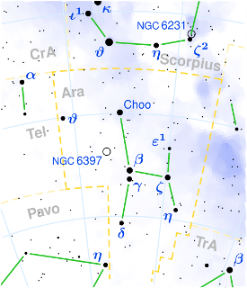 Ara constellation map
