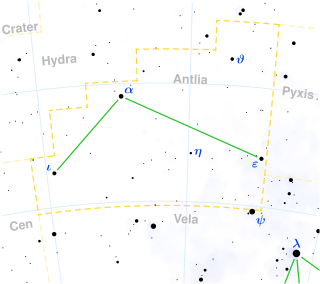 Antlia Constellation Map