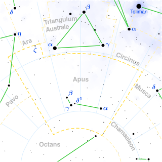 Apus constellation map