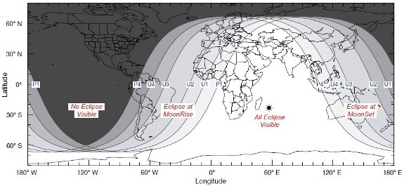 June 15 lunar eclipse map