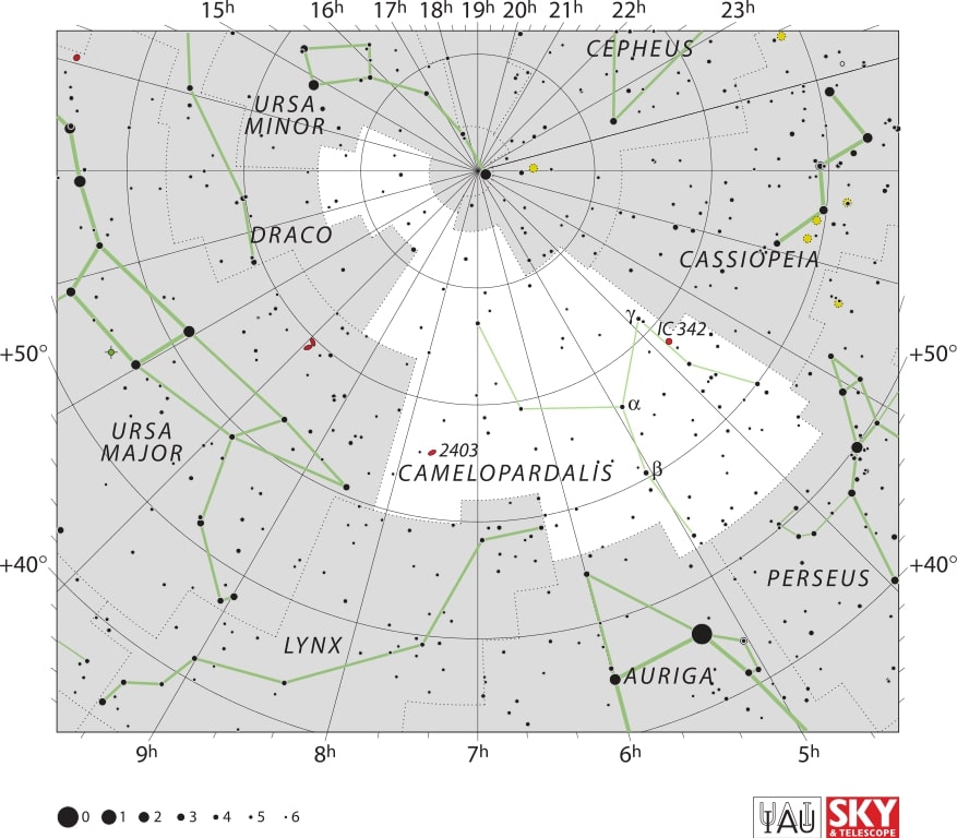 Camelopardalis Constellation Map IAU