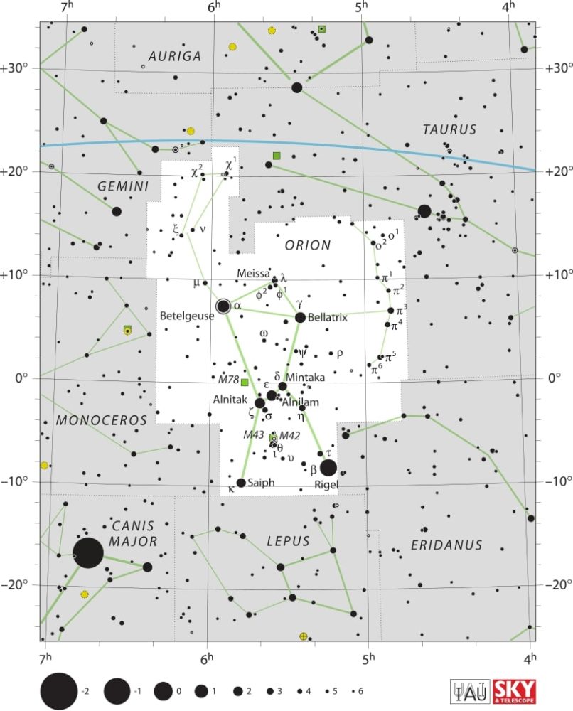 Orion Constellation Map IAU