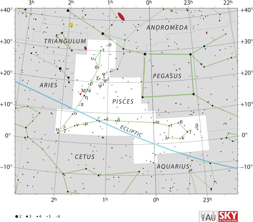 Pisces Constellation Map IAU