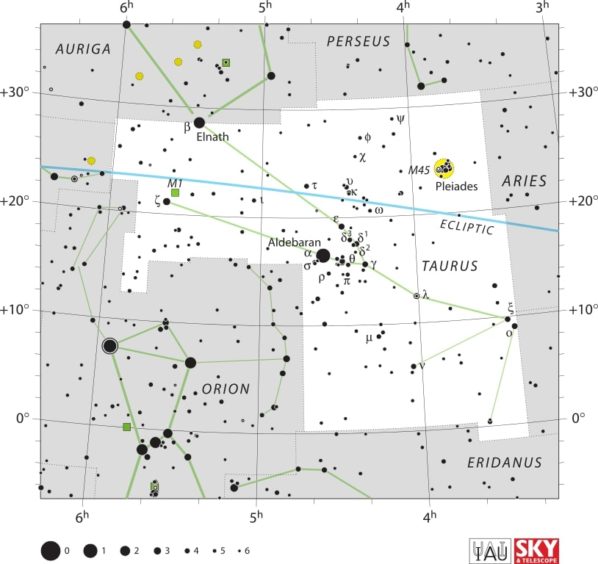 Taurus Constellation Map IAU