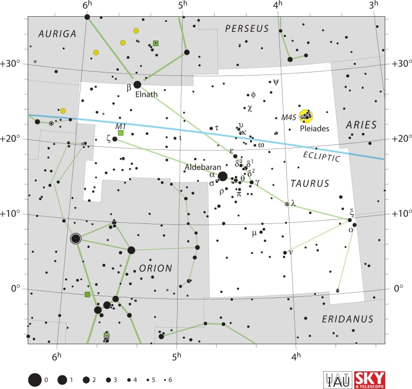 Taurus Constellation Map IAU