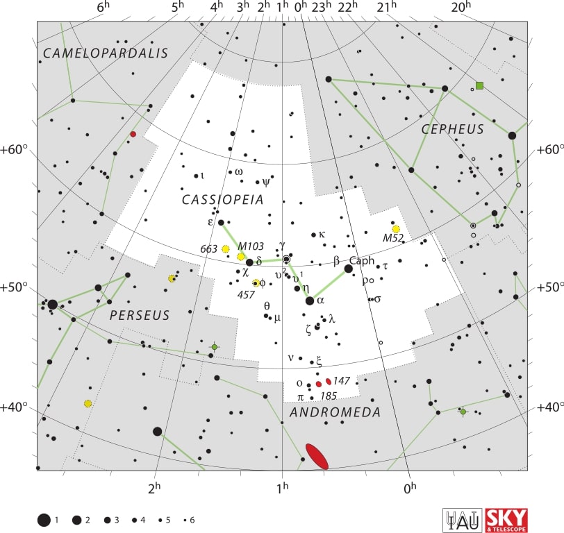 Cassiopeia Constellation Map IAU