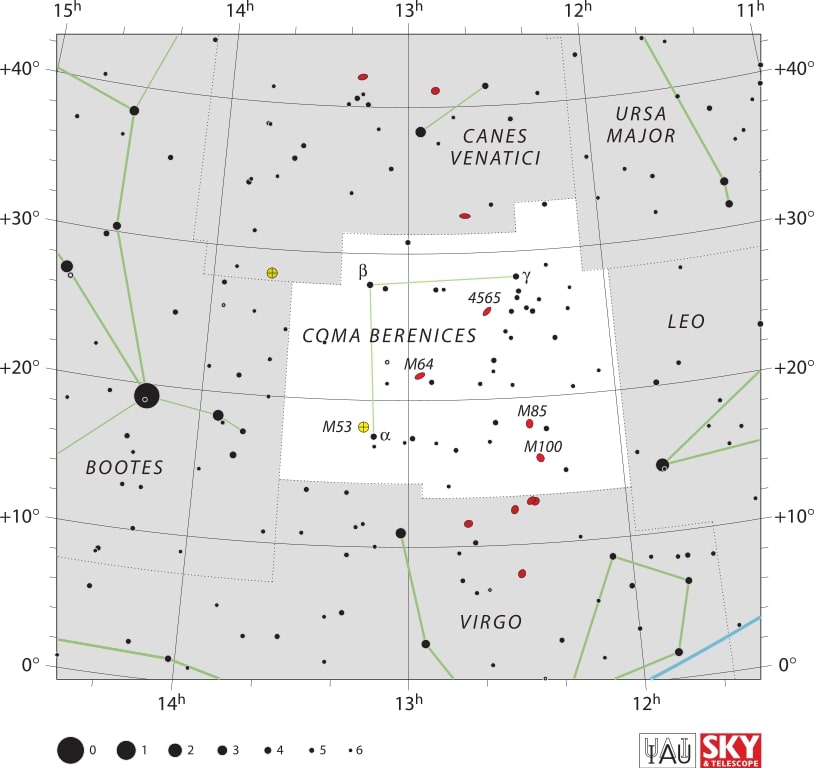 Coma Berenices Constellation Map IAU
