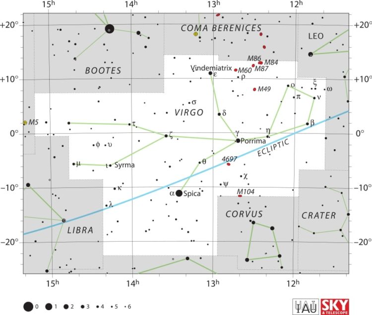 Virgo Constellation Map IAU