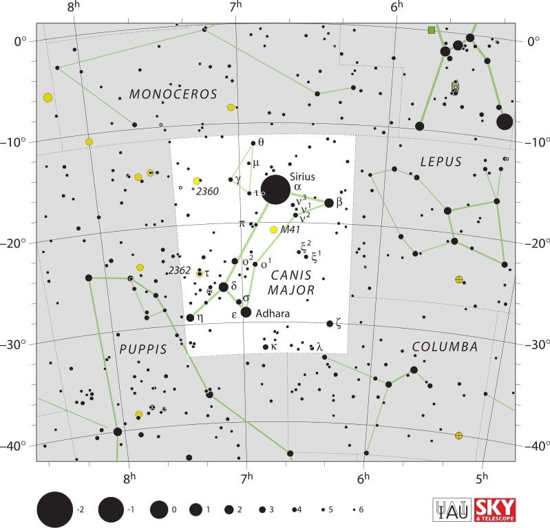 Canis Major Constellation Map IAU