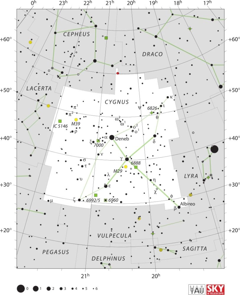 Cygnus Constellation Map IAU
