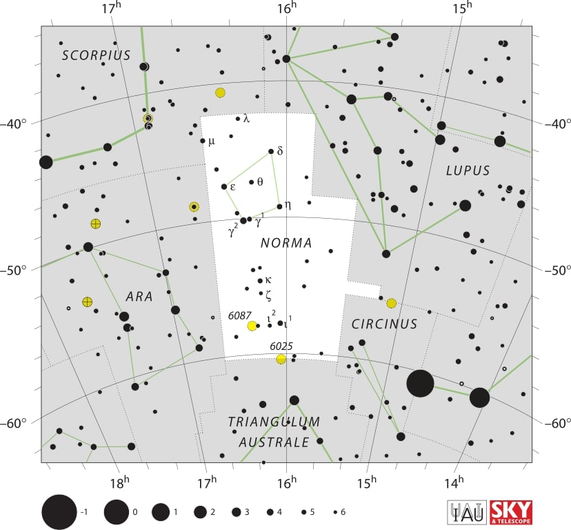 Norma Constellation Map IAU