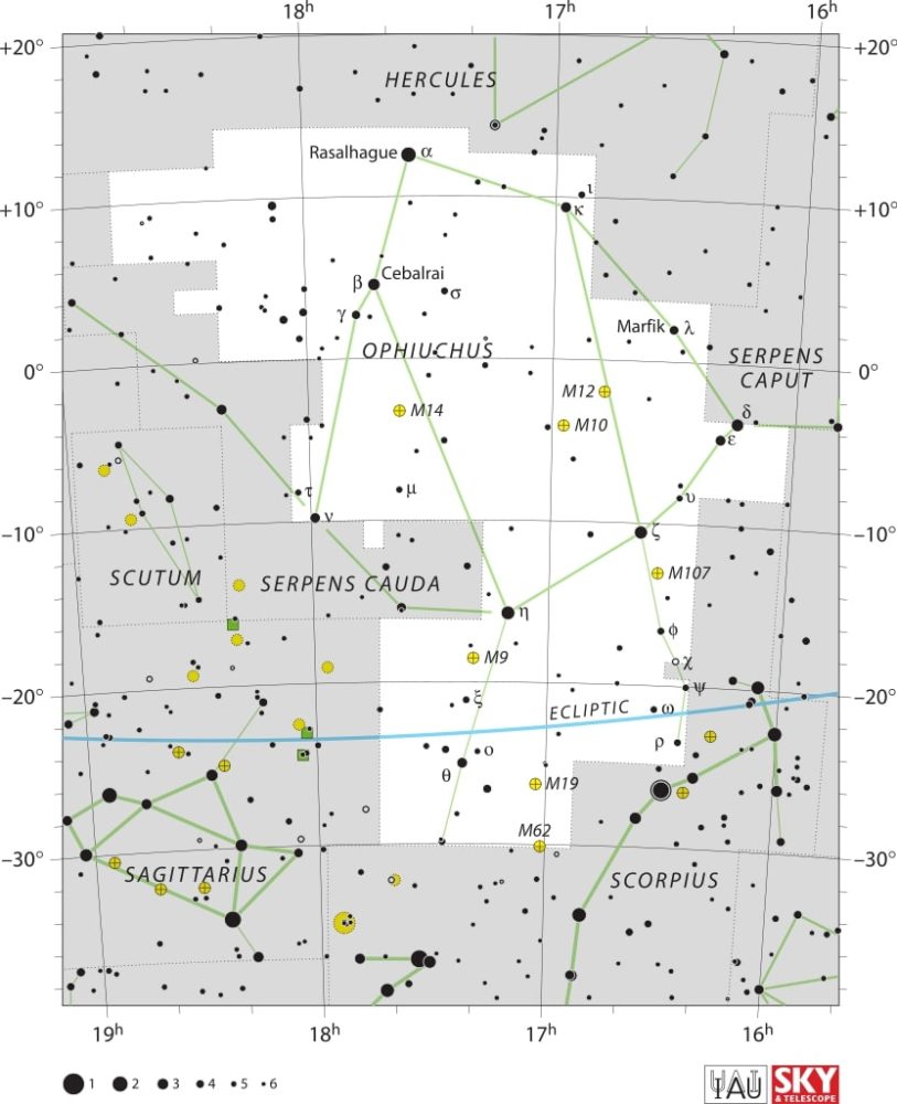 Ophiuchus Constellation Map IAU
