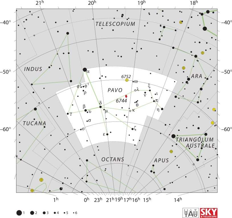 Pavo Constellation Map IAU