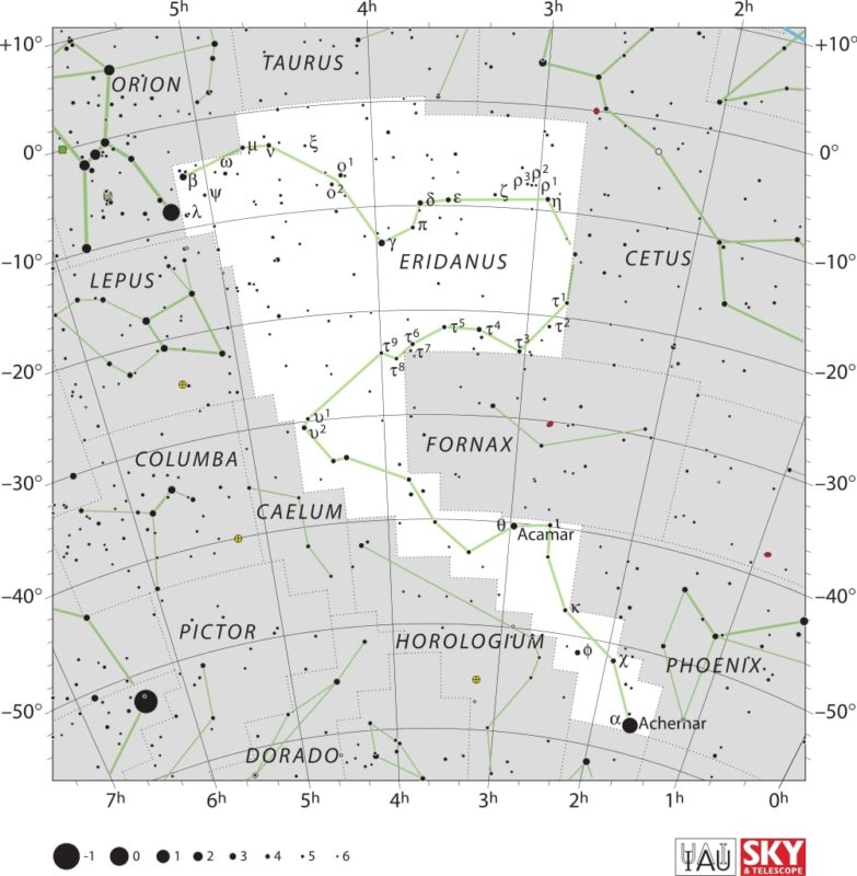 Eridanus Constellation Map IAU
