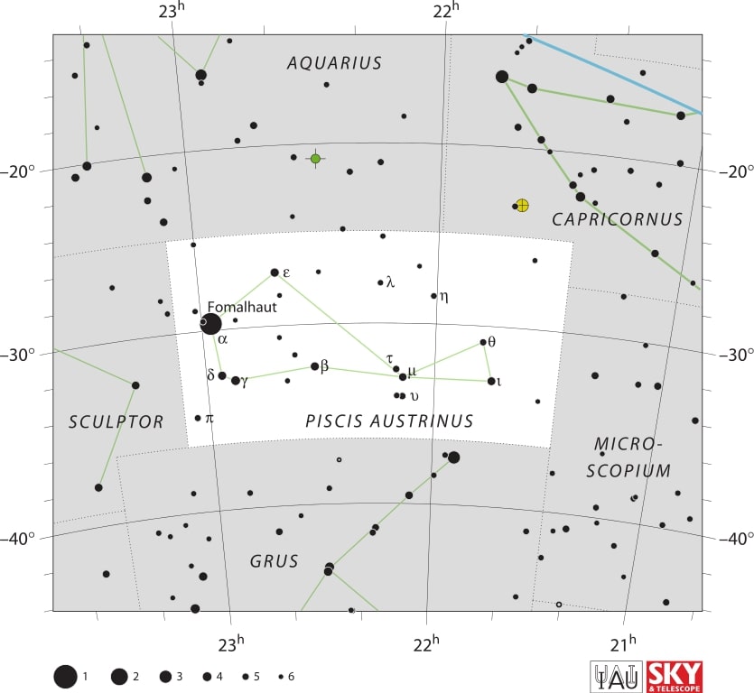 Piscis Austrinus Constellation Map IAU