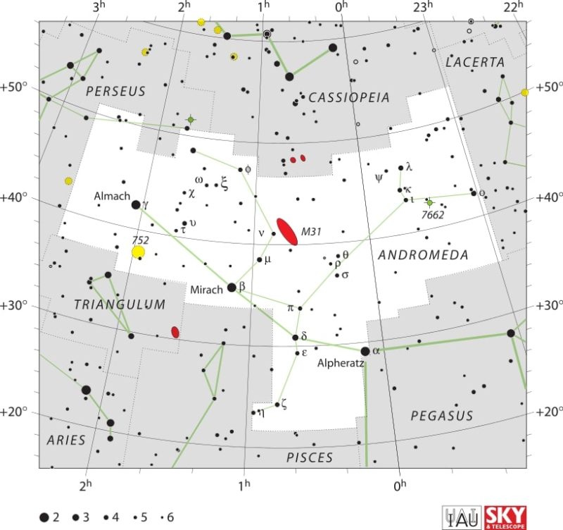 Andromeda Constellation Map IAU