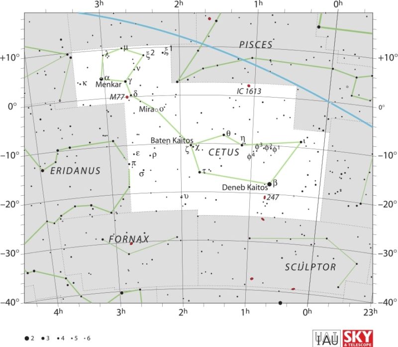 Cetus Constellation Map IAU