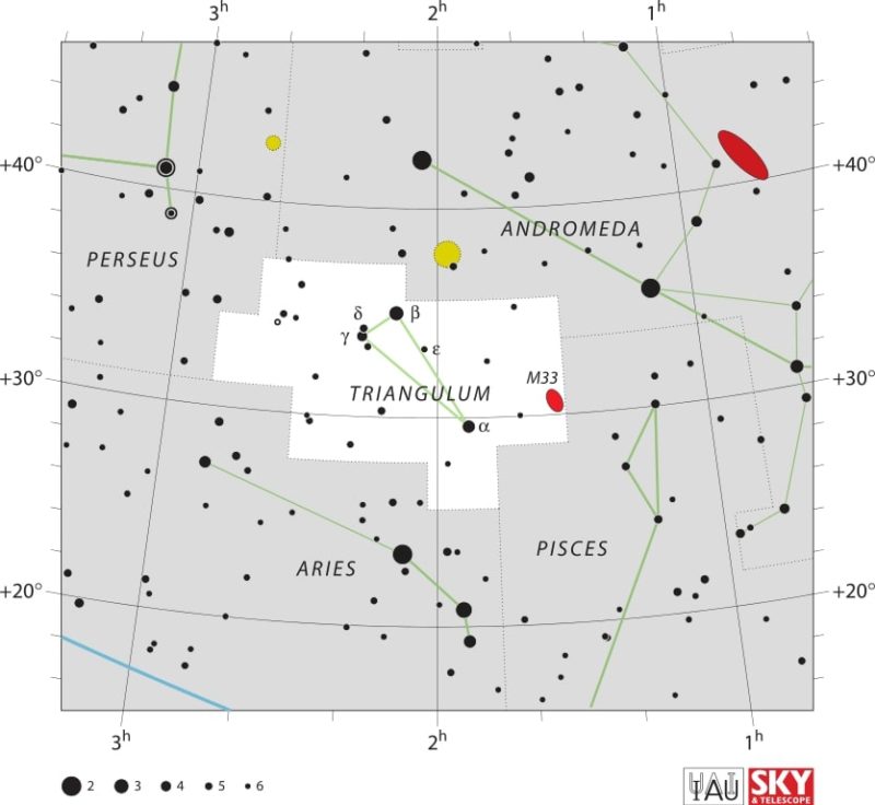 Triangulum Constellation Map IAU