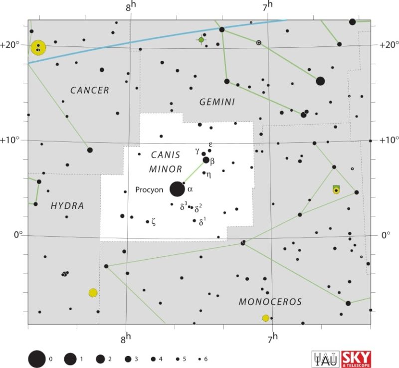 Canis Minor Constellation Map IAU
