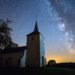 Savault Chapel In A Clear Starry Night, In Ouroux En Morvan, Bourgogne, France
