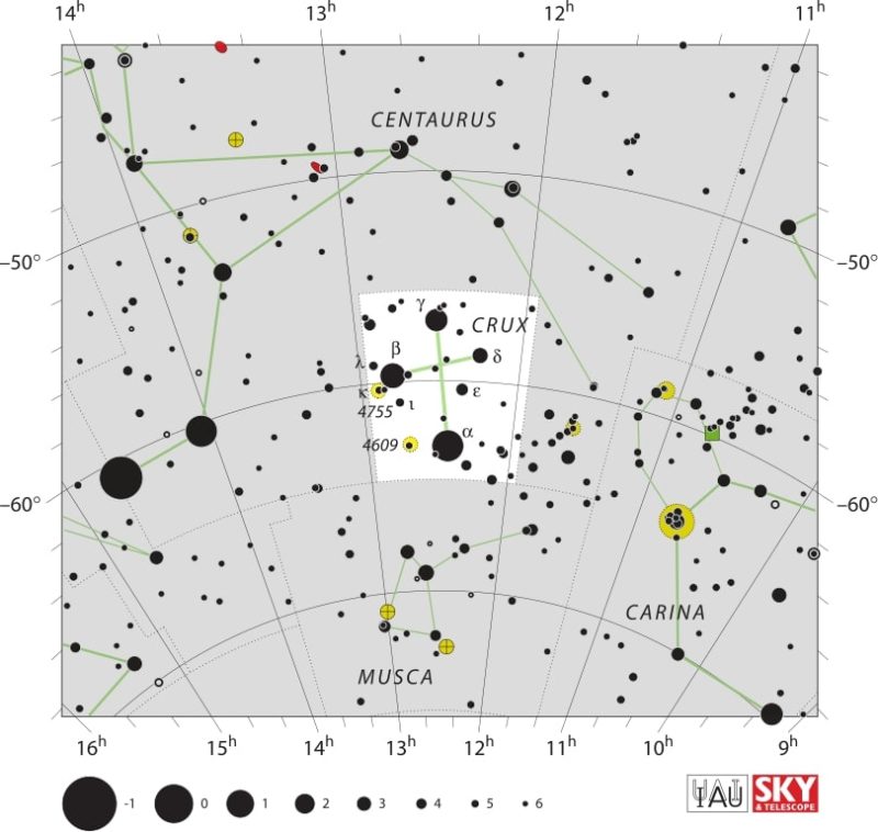 Crux Constellation Map IAU