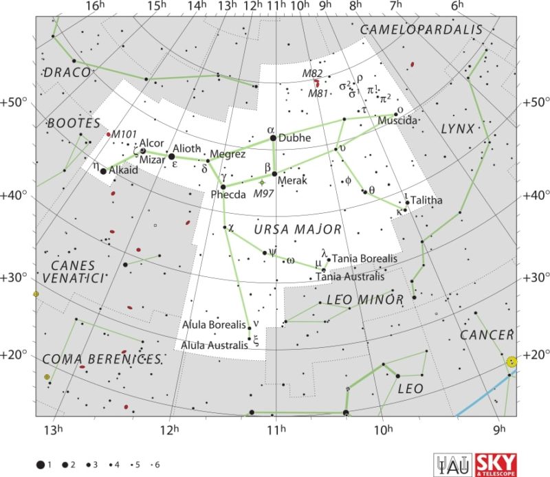 Ursa Major Constellation Map IAU